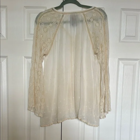 Johnny Was Laurel Amari Blouse - C10021-4 Cream Lace Blouse, Size S - Picture 6 of 11